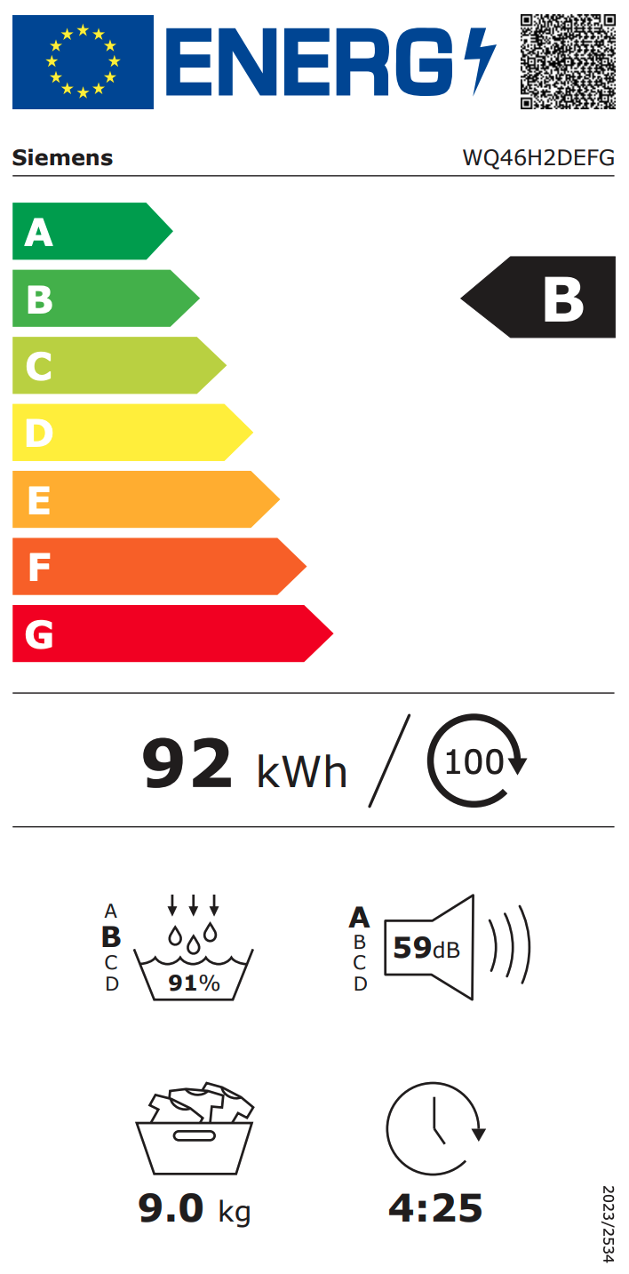 SIEMENS WQ46H2DEFG IQ500 droogkast - warmtepomp