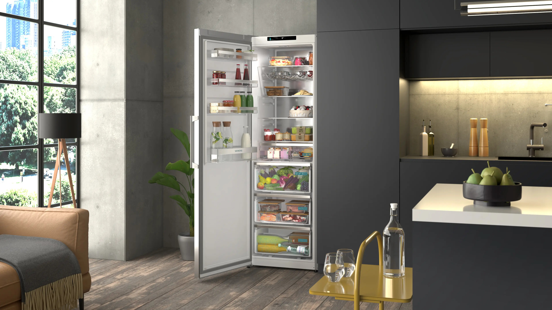 SIEMENS KS36NVICG IQ300 vrijstaande koelkast zonder vriesvak - 186cm