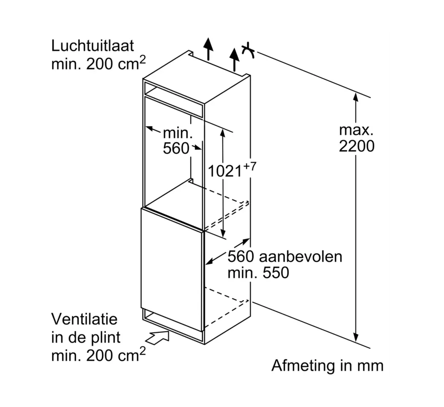 SIEMENS KI32LNSE0 IQ100 koelkast met vriesvak  - 102cm