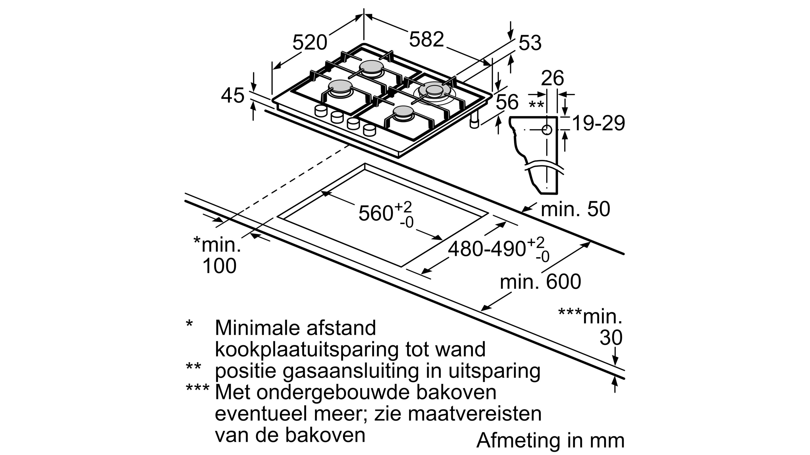 BOSCH PGH6B5B90 SERIE 4 gaskookplaat - 60cm BOSCH PGH6B5B90 SERIE 4 gaskookplaat - 60cm
