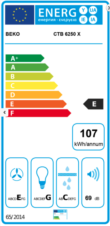 BEKO CTB6250X telescopische dampkap - 60cm BEKO CTB6250X telescopische dampkap - 60cm