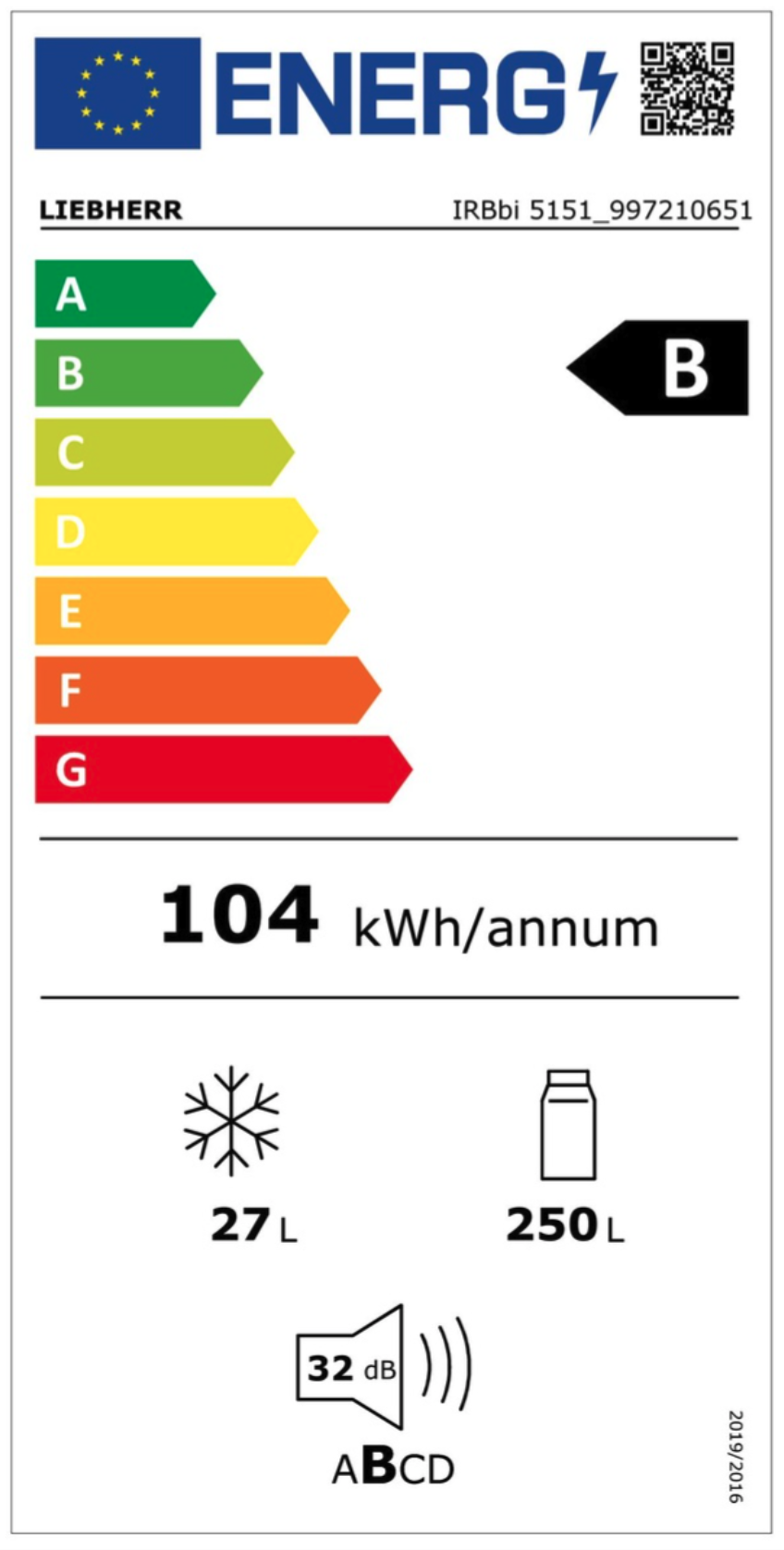 LIEBHERR IRBBI515122 koelkast met vriesvak - 178cm LIEBHERR IRBBI515122 koelkast met vriesvak - 178cm