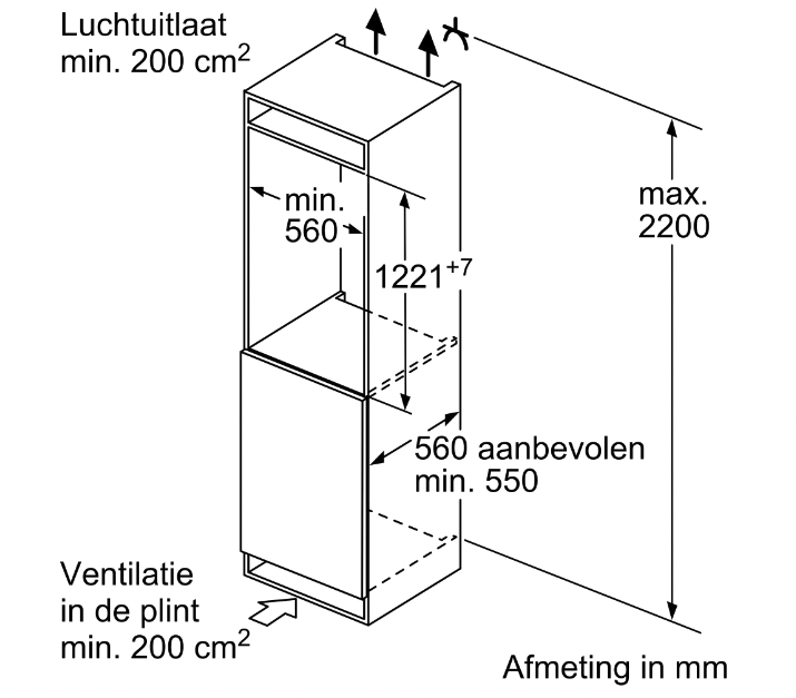 BOSCH KIL42ADD1 SERIE 6 koelkast met vriesvak  - 122cm