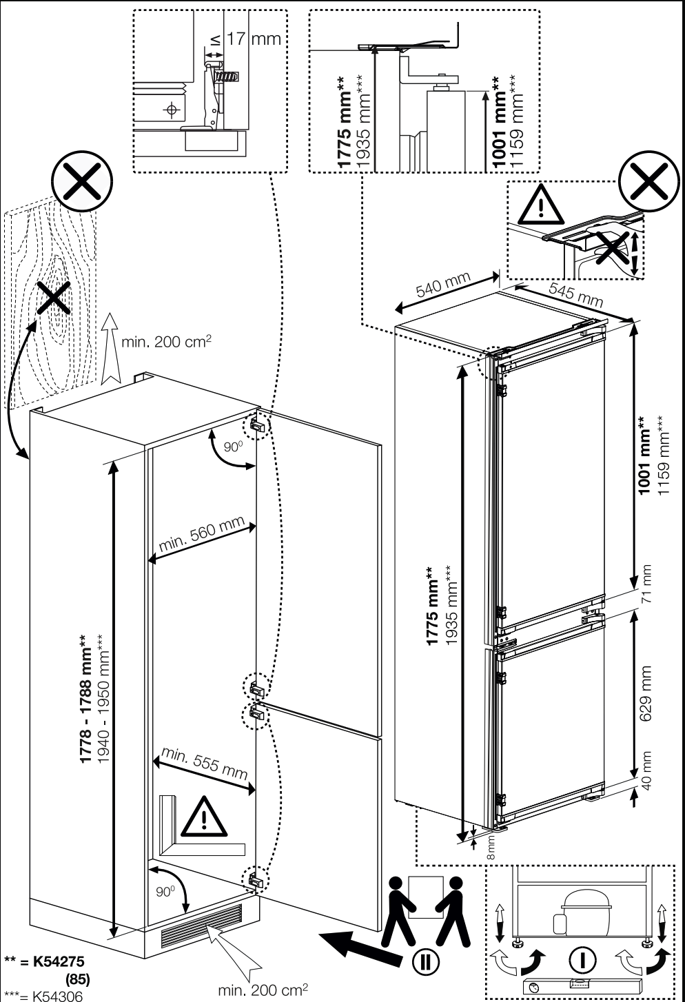 BEKO BCSA285K4SN1 koel-/vriescombinatie - 177cm