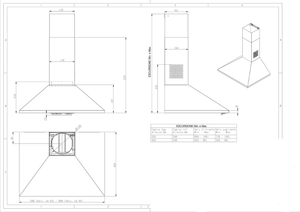 BEKO HCP61310I wandschouwdampkap - 60cm BEKO HCP61310I wandschouwdampkap - 60cm