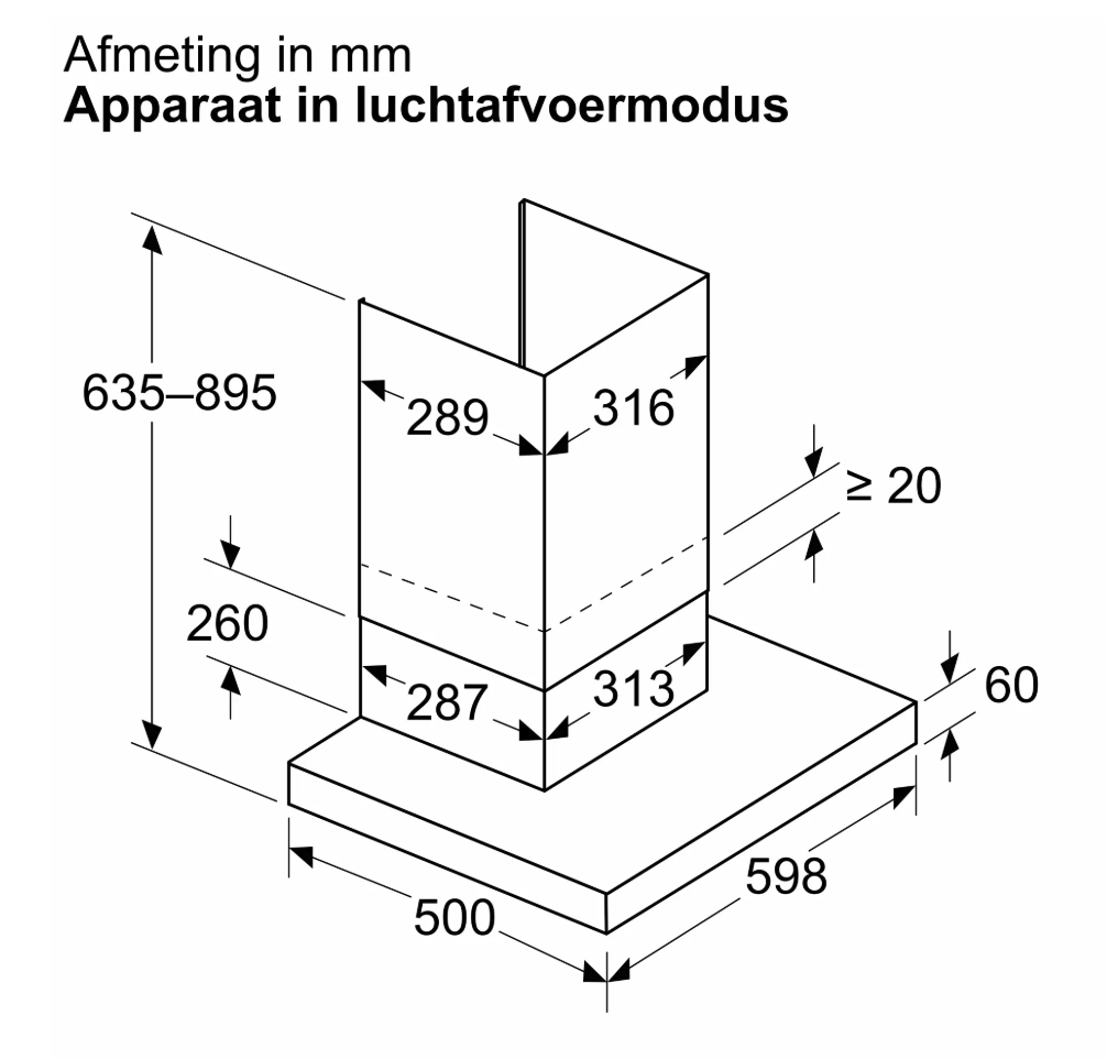 SIEMENS LC65BCC30 wandschouwdampkap - 60cm