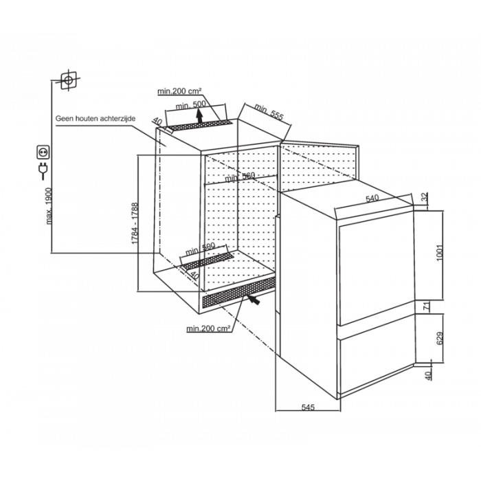 BEKO BCSA285E4SN koel-/vriescombinatie - 177cm BEKO BCSA285E4SN koel-/vriescombinatie - 177cm