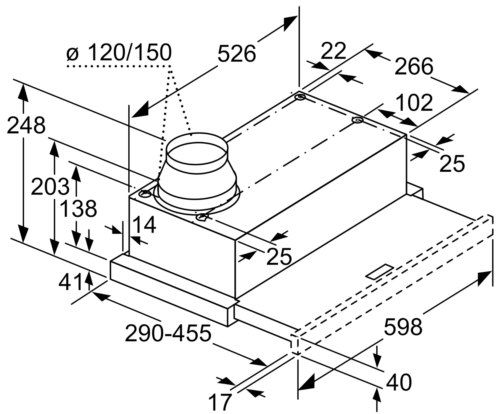 BOSCH DFL064W53 SERIE 2 telescopische dampkap - 60cm BOSCH DFL064W53 SERIE 2 telescopische dampkap - 60cm