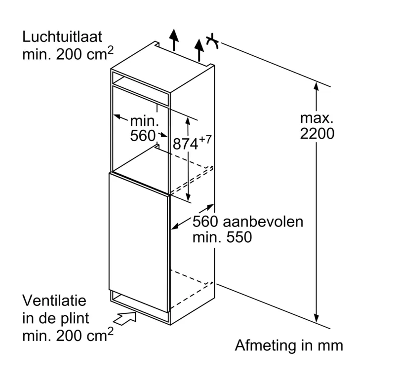 SIEMENS KI22L2FE0 IQ300 koelkast met vriesvak  - 88cm