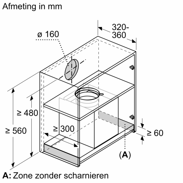 BOSCH DBB67DP60 geïntegreerde dampkap - 60cm