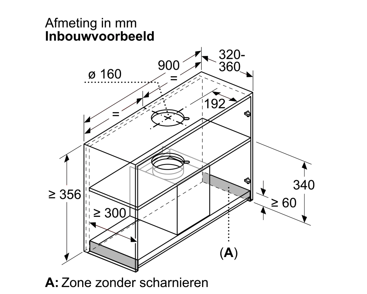 SIEMENS LJ95BCC60 geïntegreerde dampkap - 90cm