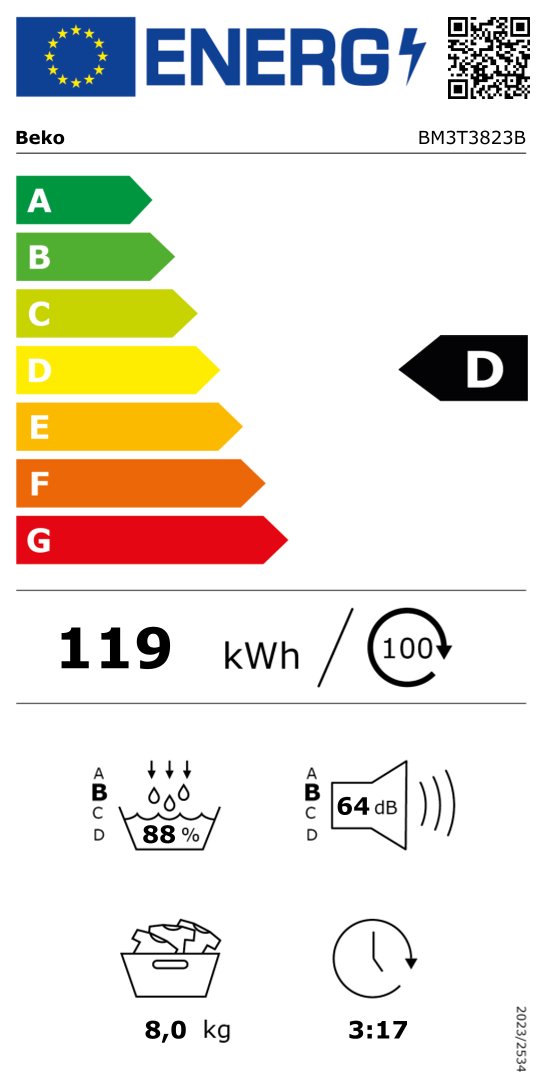 BEKO BM3T3823B droogkast