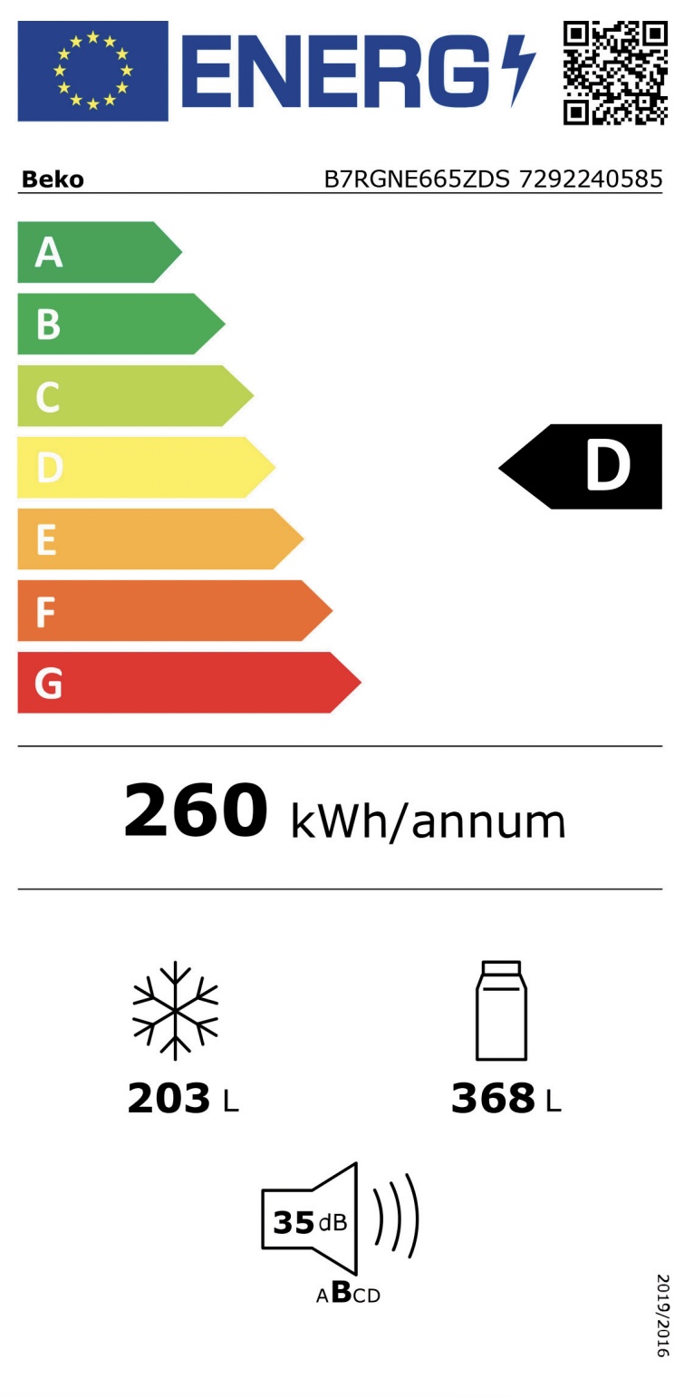 BEKO B7RGNE665ZDS side-by-side - 178cm BEKO B7RGNE665ZDS side-by-side - 178cm