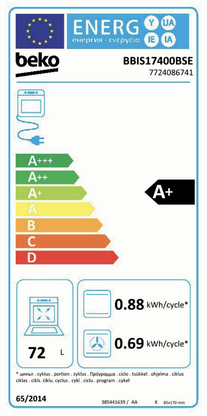 BEKO BBIS17400BSE multifunctionele oven met stoomtoevoeging - 60cm BEKO BBIS17400BSE multifunctionele oven met stoomtoevoeging - 60cm