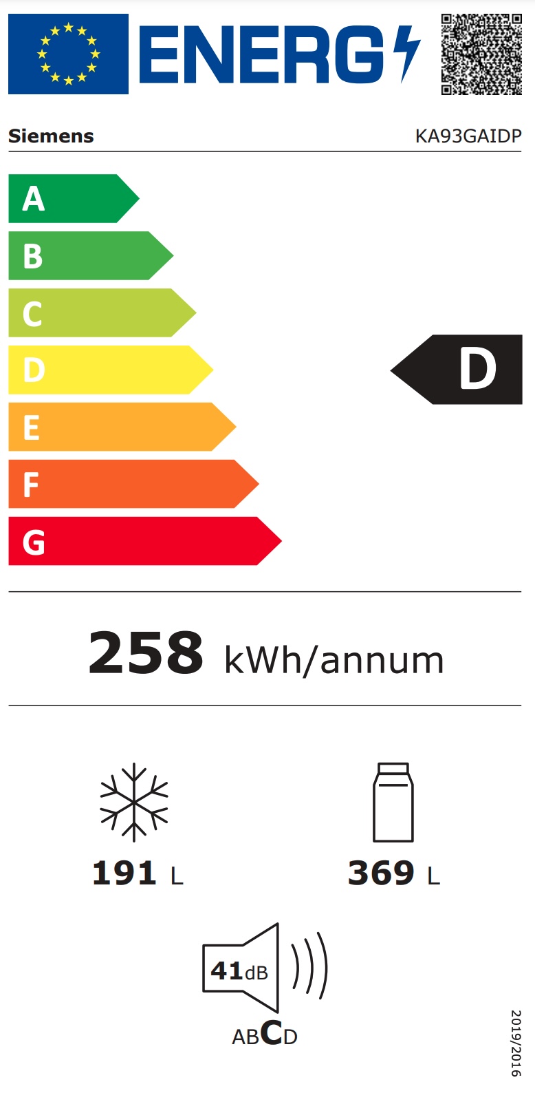 SIEMENS KA93GAIDP IQ500 vrijstaande koelkast met vriesvak - 179cm SIEMENS KA93GAIDP IQ500 vrijstaande koelkast met vriesvak - 179cm