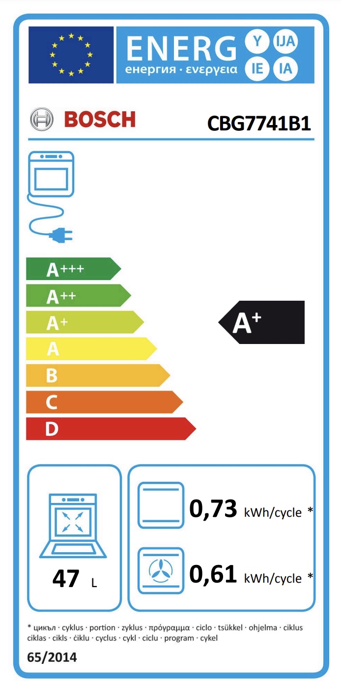 BOSCH CBG7741B1 SERIE 8 multifunctionele oven - 45cm BOSCH CBG7741B1 SERIE 8 multifunctionele oven - 45cm