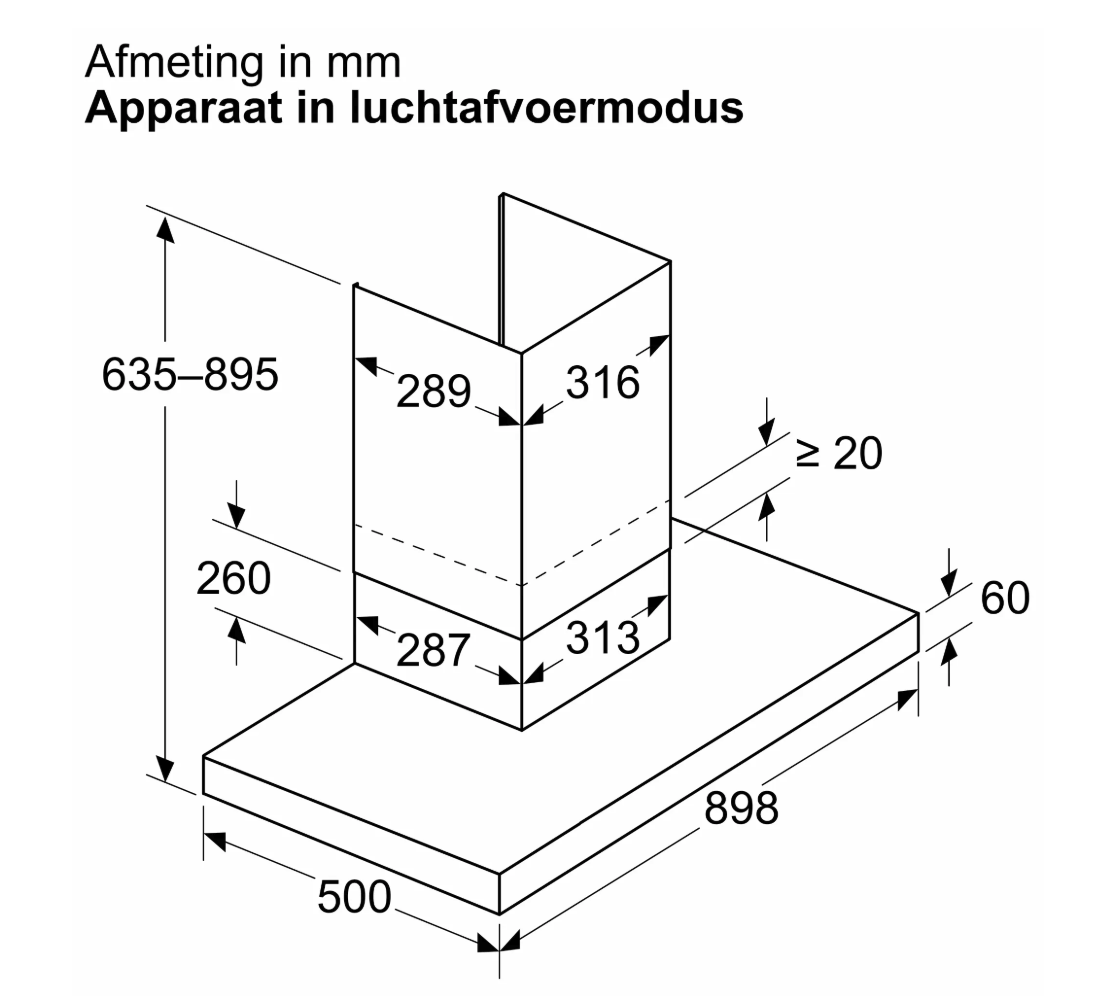 BOSCH DWB95CC60 wandschouwdampkap - 90cm