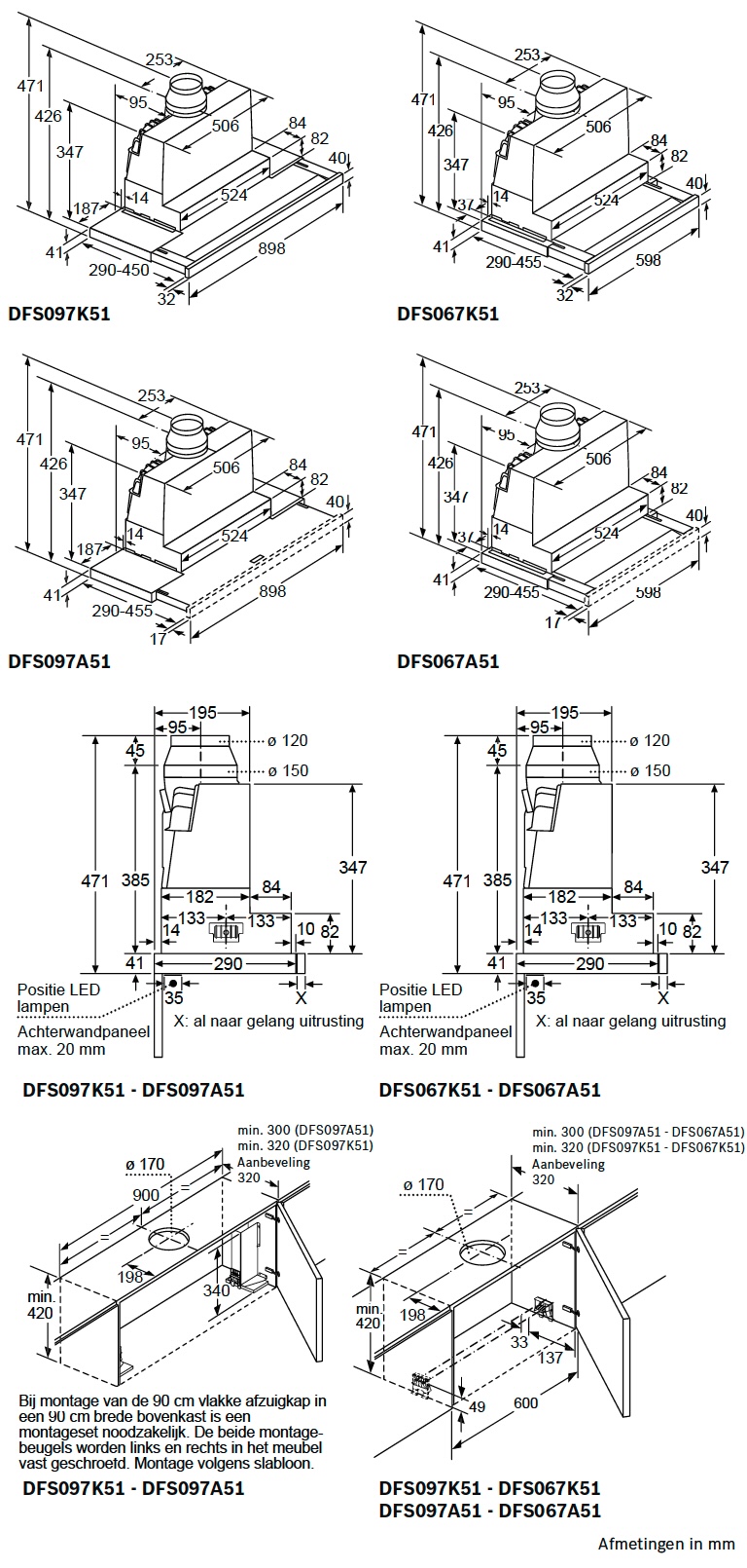 BOSCH DFS067K51 SERIE 8 telescopische dampkap - 60cm BOSCH DFS067K51 SERIE 8 telescopische dampkap - 60cm
