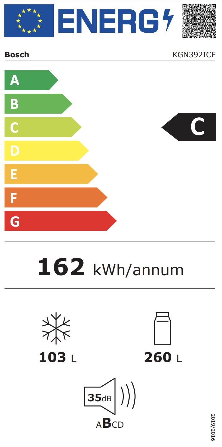 BOSCH KGN392ICF SERIE 4 vrijstaande koel-/vriescombinatie - 203cm