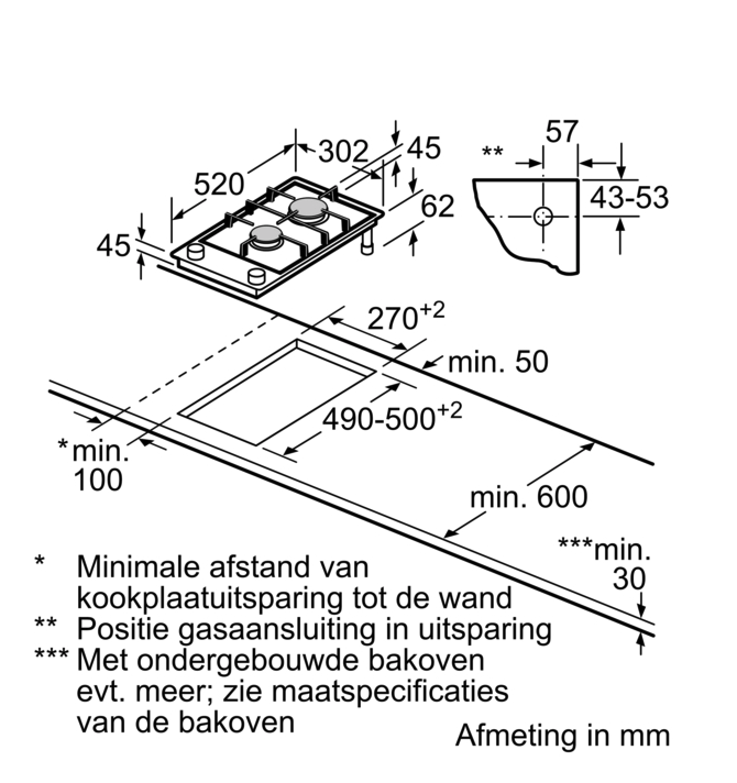 SIEMENS ER3A6BI40 gaskookplaat - domino SIEMENS ER3A6BI40 gaskookplaat - domino