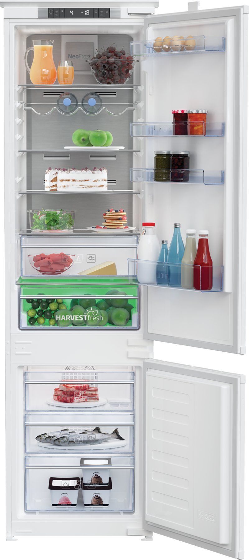 BEKO BCNA306E4SN koel-/vriescombinatie - 193cm BEKO BCNA306E4SN koel-/vriescombinatie - 193cm