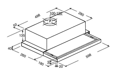 BEKO CTB6407X telescopische dampkap - 60cm