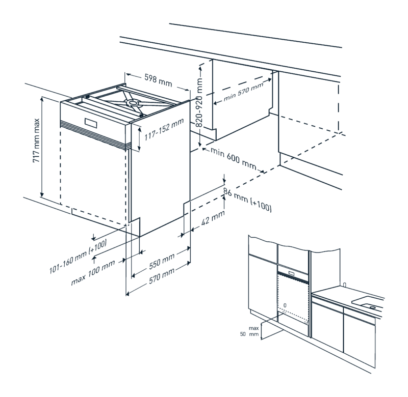 BEKO BDSN36440XC vaatwasser met bedieningspaneel BEKO BDSN36440XC vaatwasser met bedieningspaneel